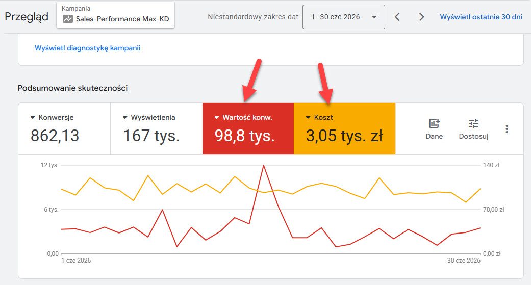 RAPORT SKUTECZNOŚCI REKLAMY GOOGLE ADS — CZERWIEC 2026