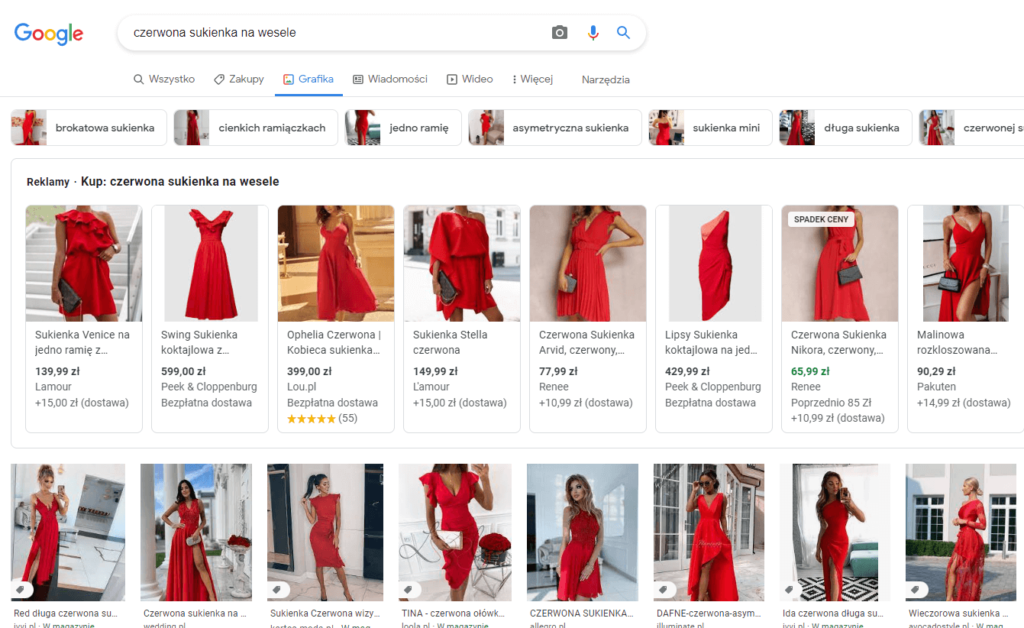Wyszukiwanie obrazów Google dla e-commerce 