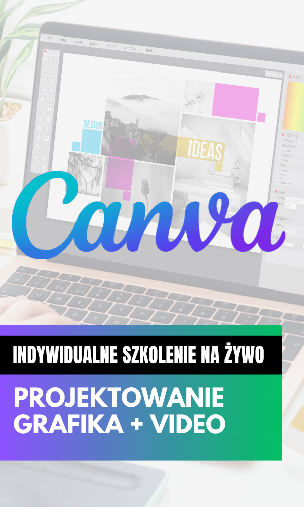 Szkolenie „Projektowanie graficzne w Canva” to praktyczne wprowadzenie do jednego z najpopularniejszych narzędzi graficznych online.