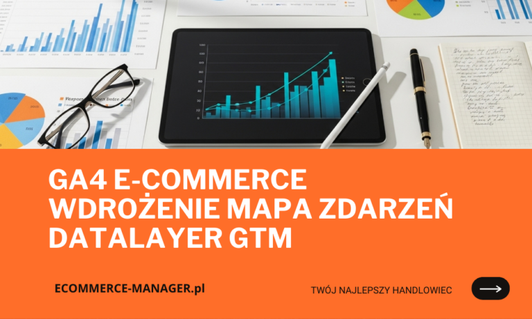 GA4 e-commerce wdrożenie mapa zdarzeń dataLayer GTM