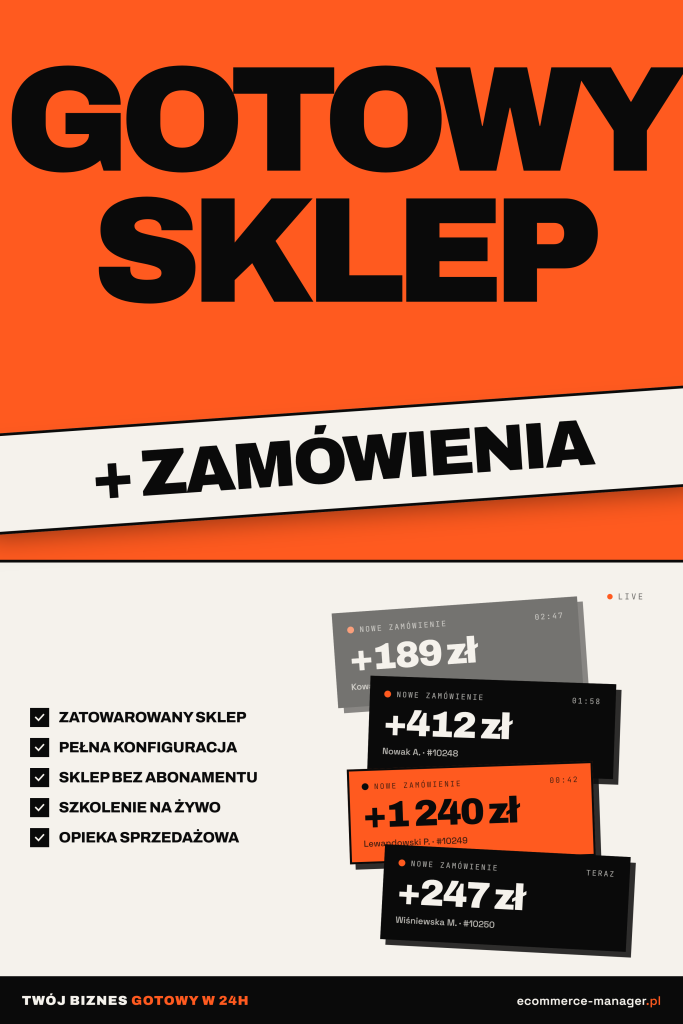 GOTOWY SKLEP INTERNETOWY + ZAMÓWIENIA