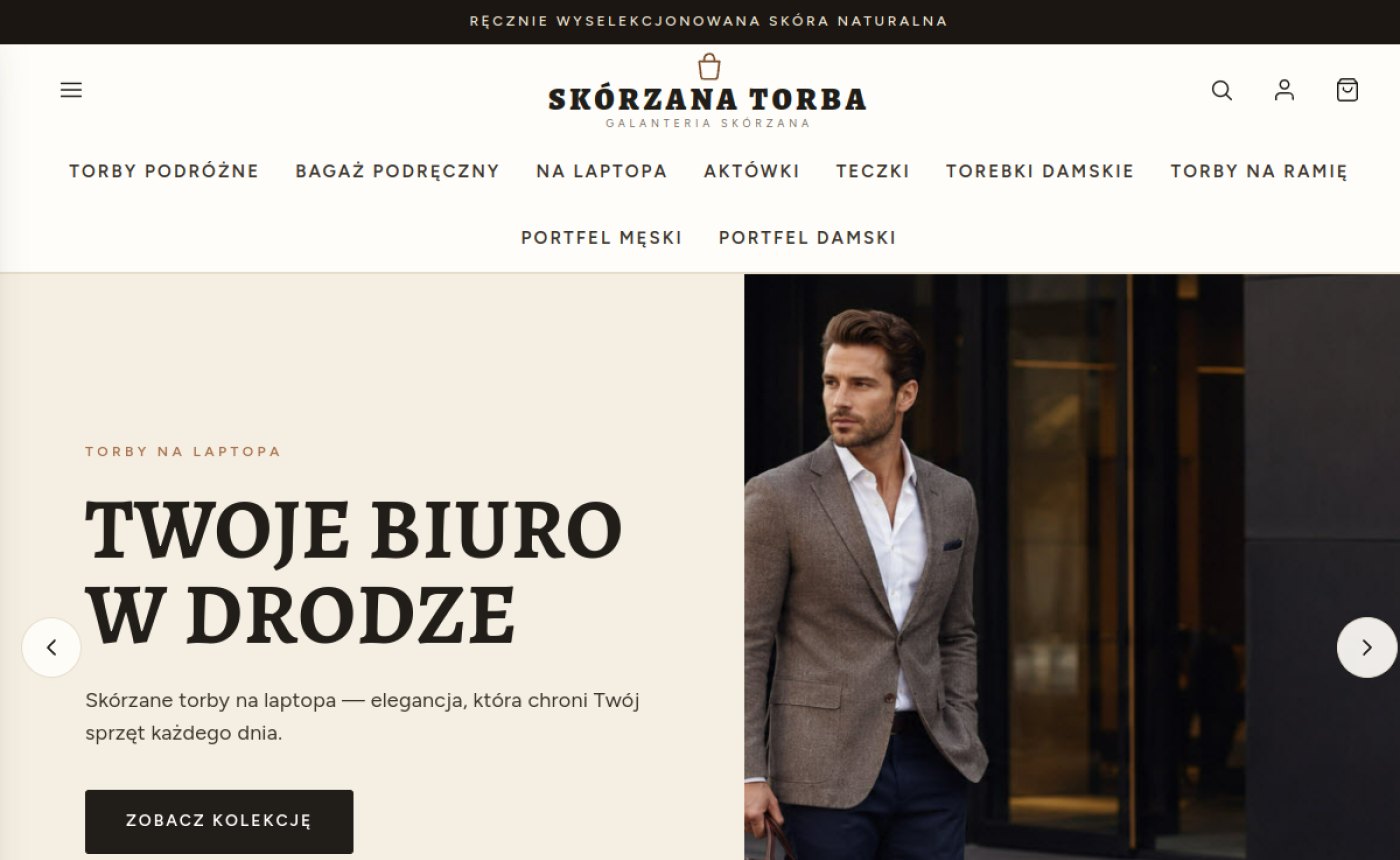 skorzana-torba.pl — strona główna sklepu ze skórzanymi torbami