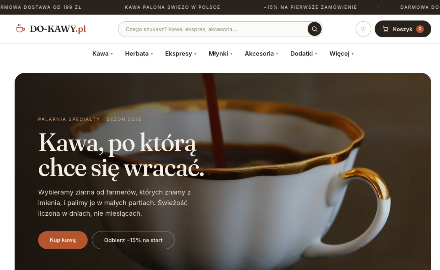 do-kawy.pl — strona główna sklepu z kawą specialty