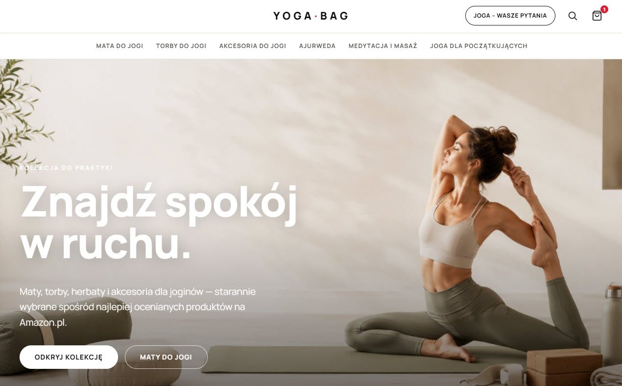 yoga-bag.com — strona główna sklepu z akcesoriami do jogi