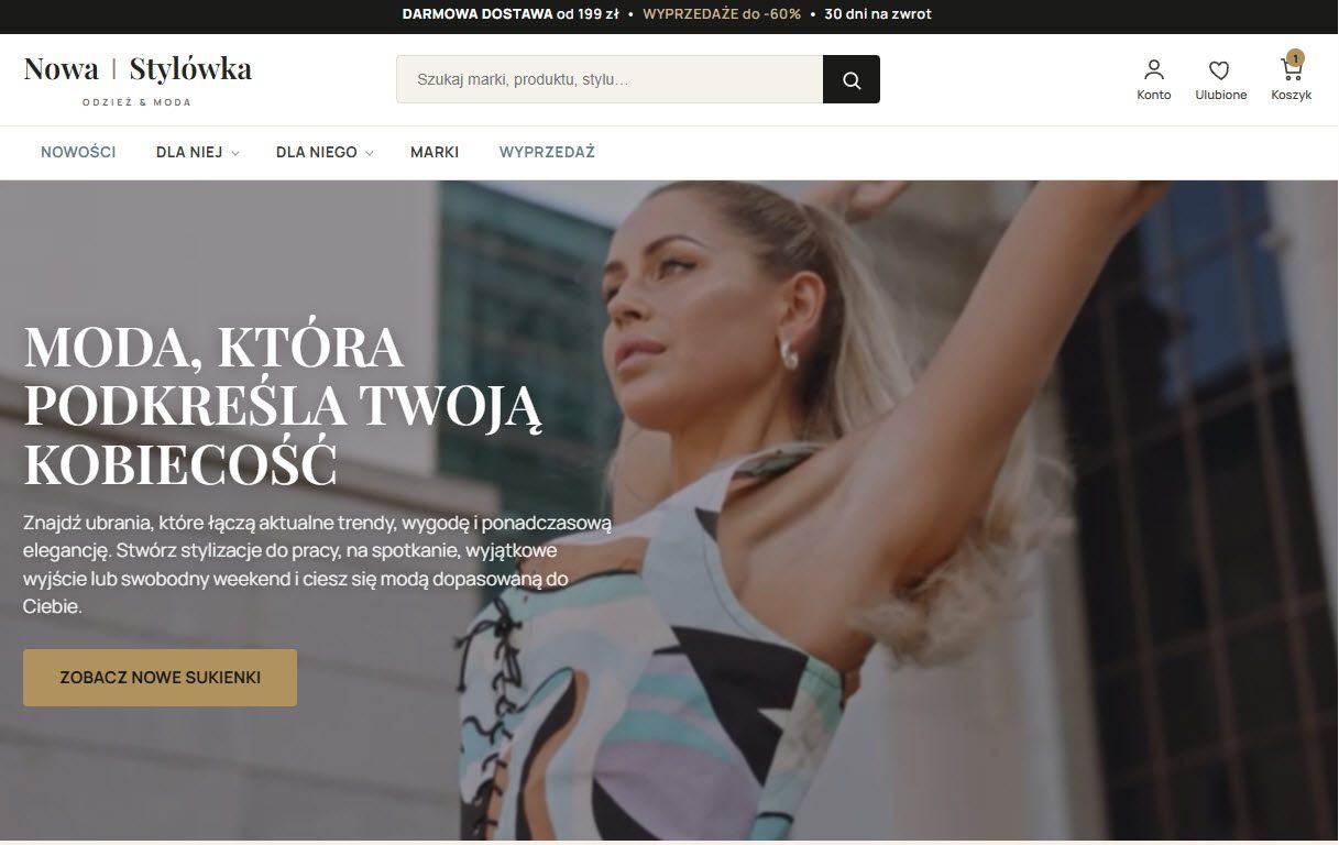 nowa-stylowka.pl — strona główna sklepu z modą damską