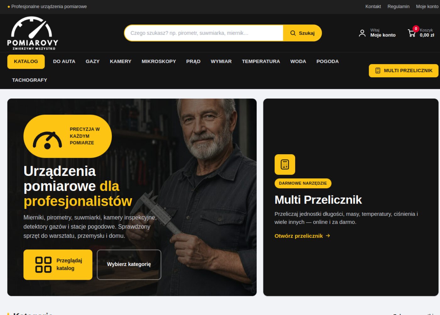 pomiarovy.pl — strona główna sklepu z urządzeniami pomiarowymi