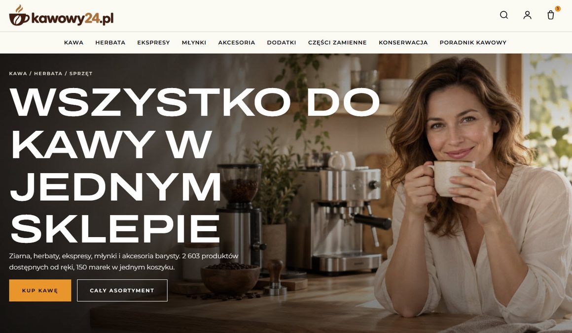 kawowy24.pl — strona główna sklepu z kawą, ekspresami i akcesoriami