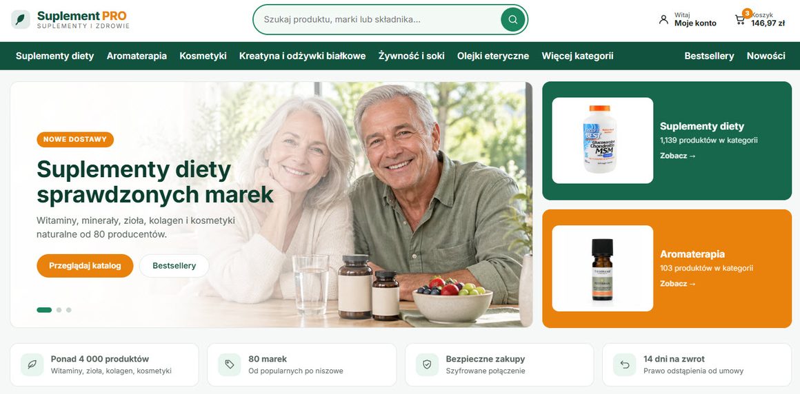 suplementpro.pl — strona główna sklepu z suplementami diety